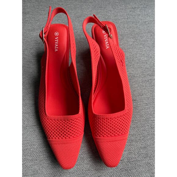 Vivaia Pointed-Toe Slingback Sandals Leah Citrus Orange Women's 41 US 9.5 - Picture 3 of 12